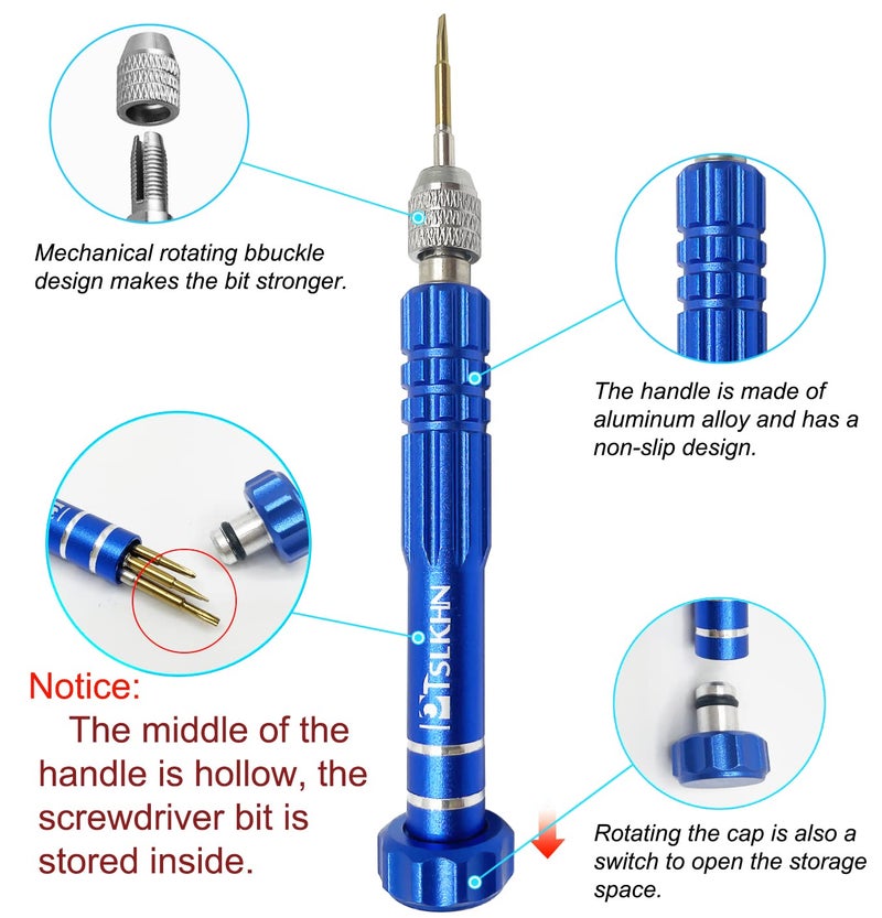 PTSLKHN 5-in-1 Multifunctional Small Screwdriver, PTSLKHN S2 Steel Magnetic Screwdriver Kit for Eyeglass, Sunglasses, Electronics, Cellphone, Jewelry and More - Image 3